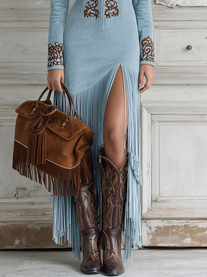 Cheyenne l Western Suede Dress